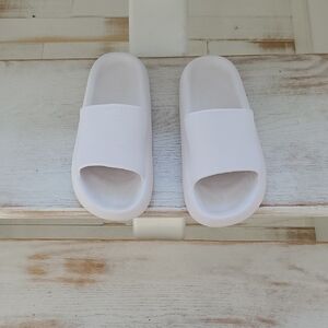 White Slide Sandals